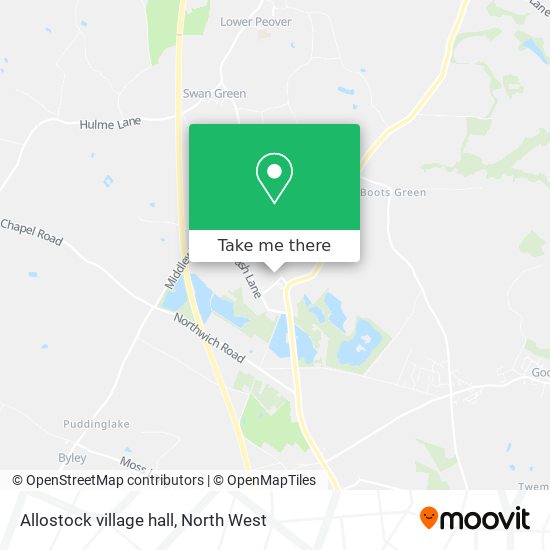 Allostock village hall map