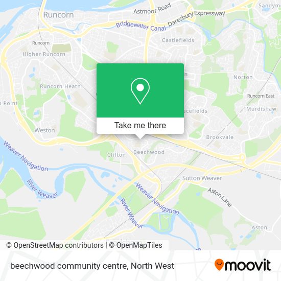 How to get to beechwood community centre in Runcorn by bus or train?