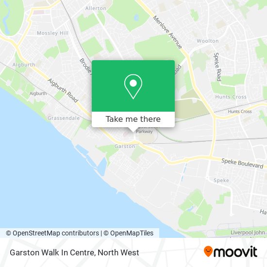 Garston Walk In Centre map