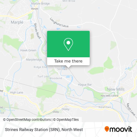 Strines Railway Station (SRN) map