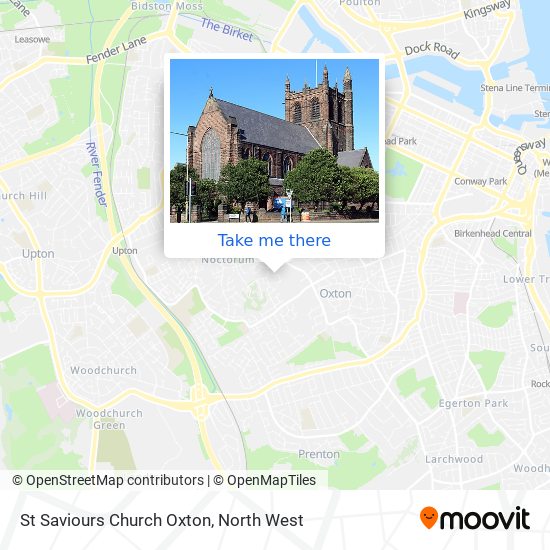 St Saviours Church Oxton map