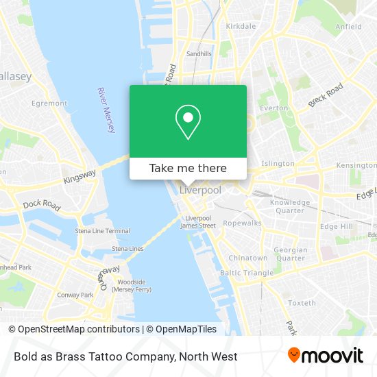 How to get to Bold as Brass Tattoo Company in Liverpool by Bus or Train?