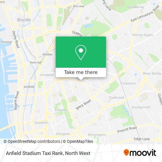 Anfield Stadium Taxi Rank map