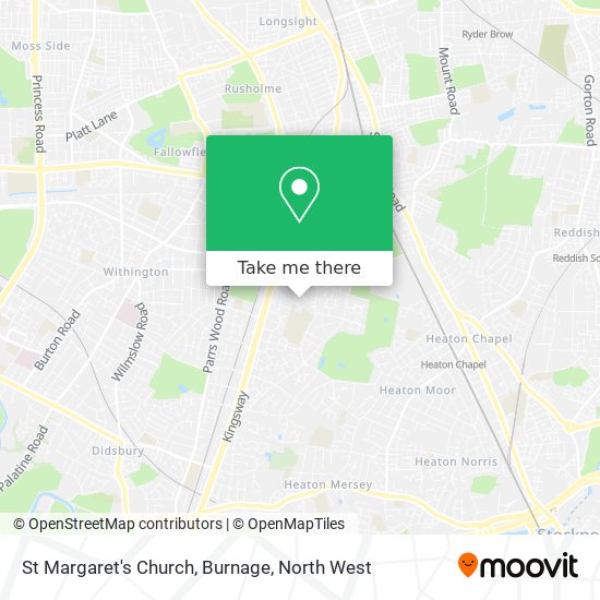 St Margaret's Church, Burnage map