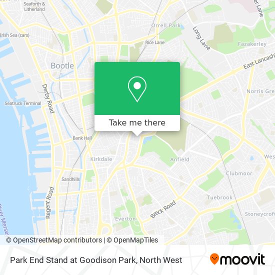 Park End Stand at Goodison Park map