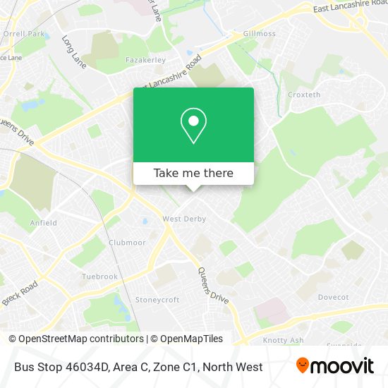 Bus Stop 46034D, Area C, Zone C1 map