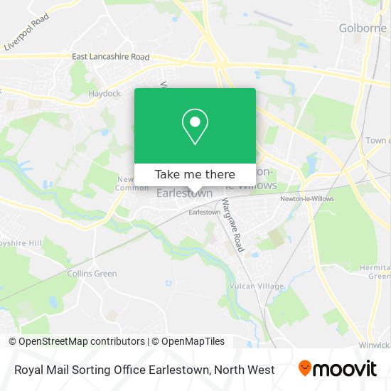 Royal Mail Sorting Office Earlestown map