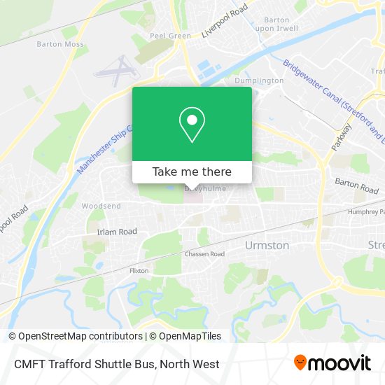 CMFT Trafford Shuttle Bus map