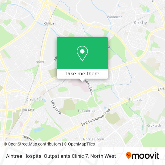 Aintree Hospital Outpatients Clinic 7 map