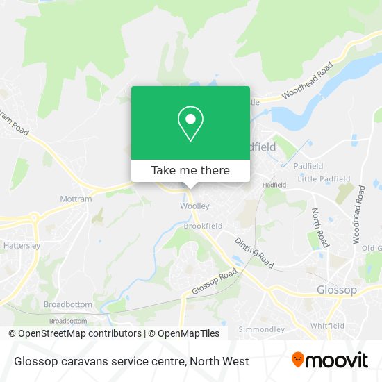 Glossop caravans service centre map