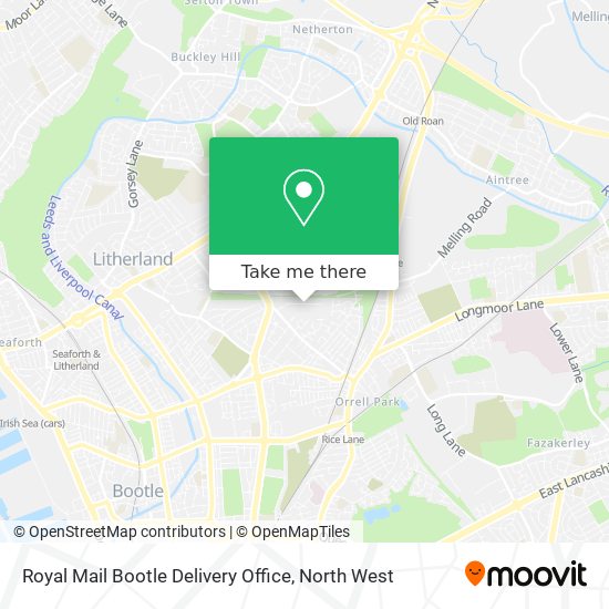 Royal Mail Bootle Delivery Office map