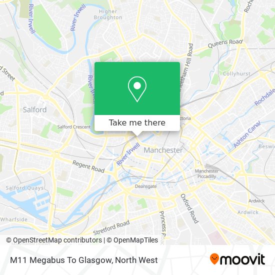 M11 Megabus To Glasgow map