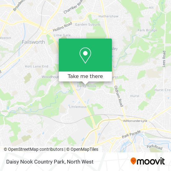 how to get to daisy nook country park in oldham by bus