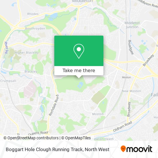 Boggart Hole Clough Running Track map
