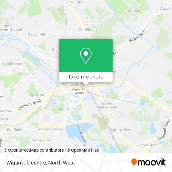 Wigan job centre map