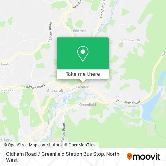 Oldham Road / Greenfield Station Bus Stop map