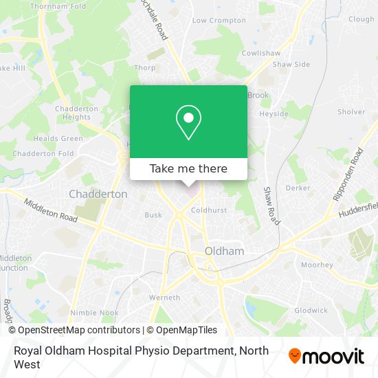 Royal Oldham Hospital Physio Department map