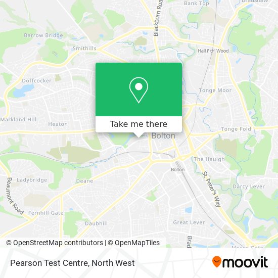 Pearson Test Centre map