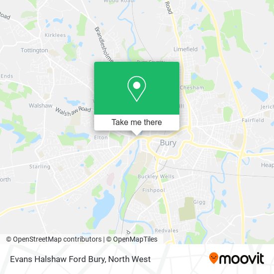 Evans Halshaw Ford Bury map