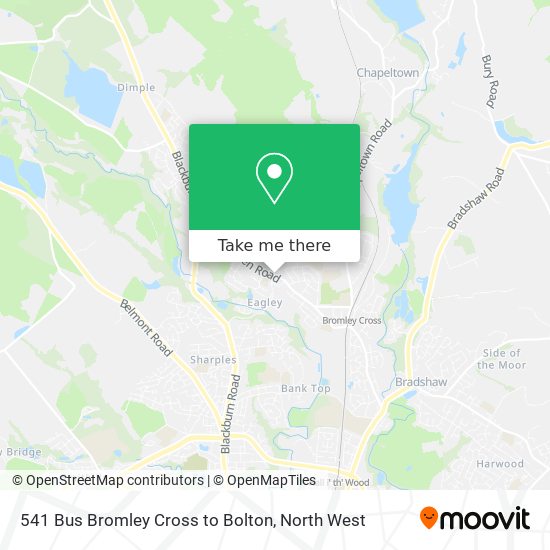 541 Bus Bromley Cross to Bolton map