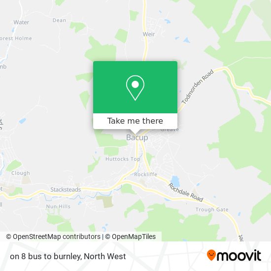on 8 bus to burnley map