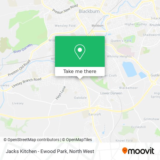 Jacks Kitchen - Ewood Park map