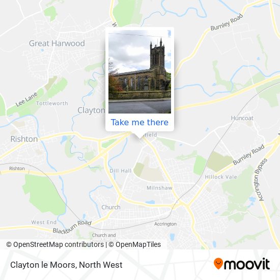 Clayton le Moors map