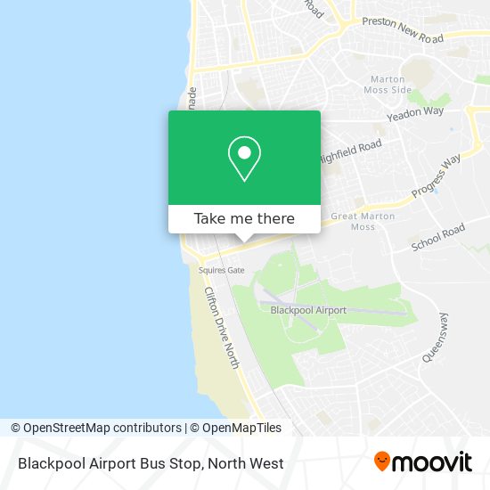 Blackpool Airport Bus Stop map