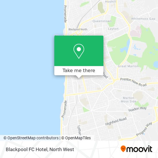 Blackpool FC Hotel map