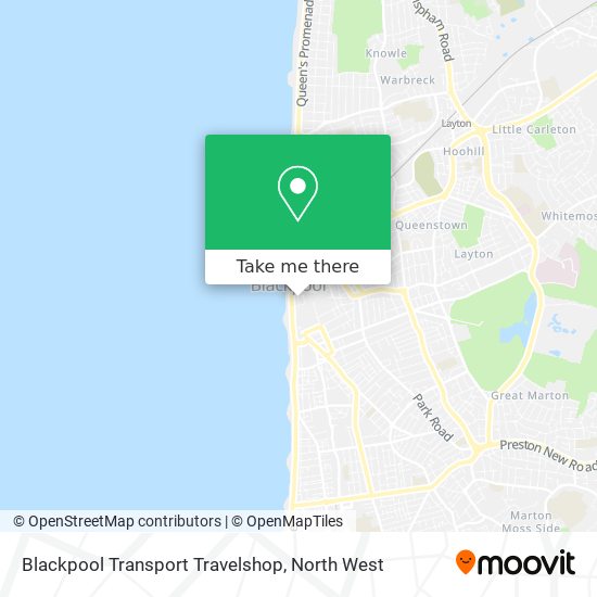 Blackpool Transport Travelshop map