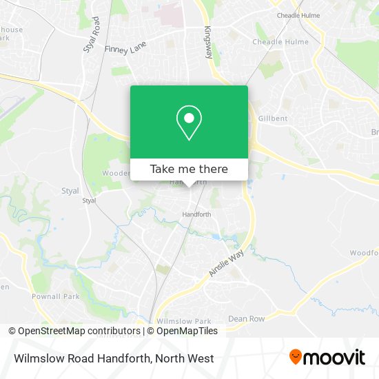 Wilmslow Road Handforth map