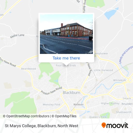 St Marys College, Blackburn map