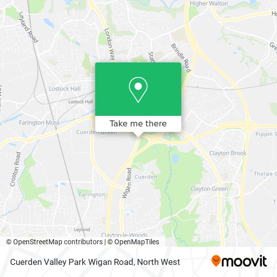Cuerden Valley Park Wigan Road map