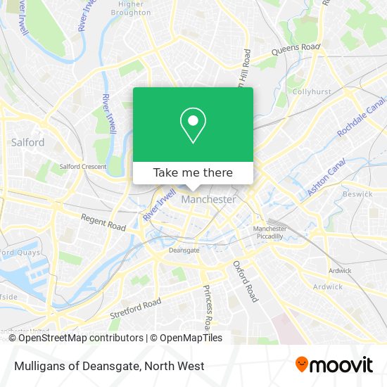 Mulligans of Deansgate map