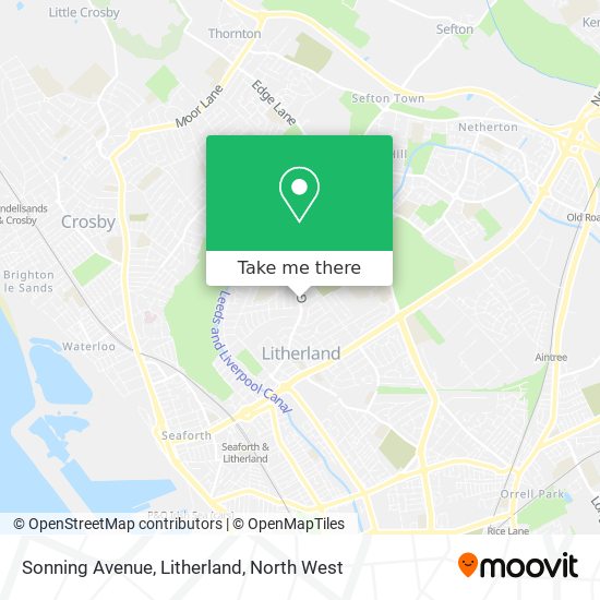 Sonning Avenue, Litherland map