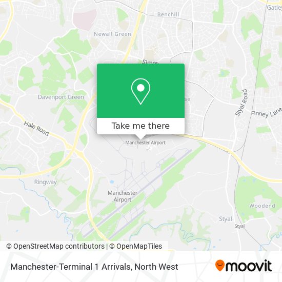 Manchester-Terminal 1 Arrivals map