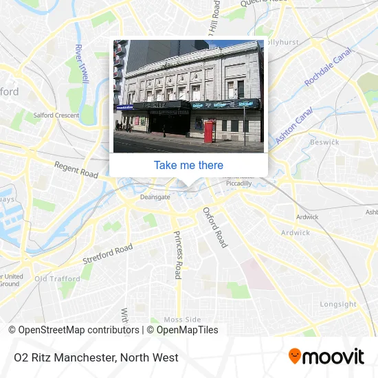O2 Ritz Manchester map
