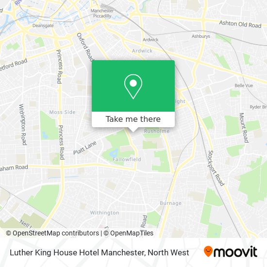 Luther King House Hotel Manchester map