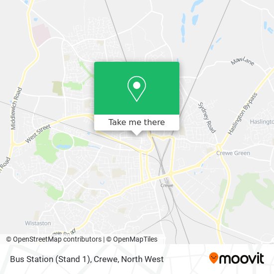 Bus Station (Stand 1), Crewe map