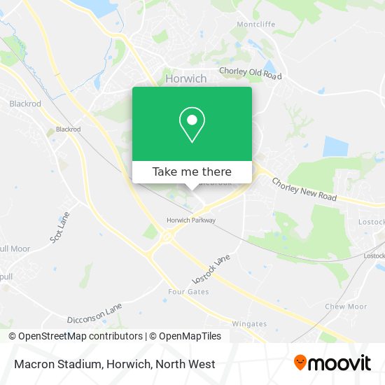 Macron Stadium, Horwich map