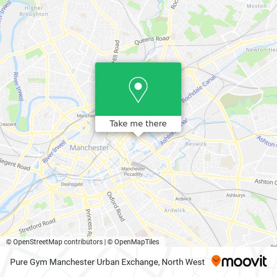 Pure Gym Manchester Urban Exchange map