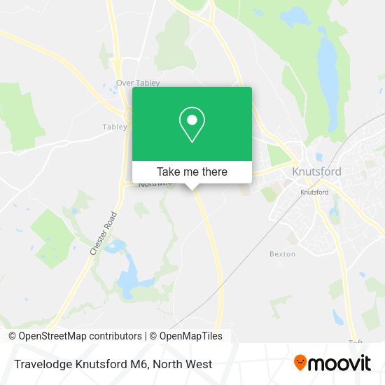Travelodge Knutsford M6 map