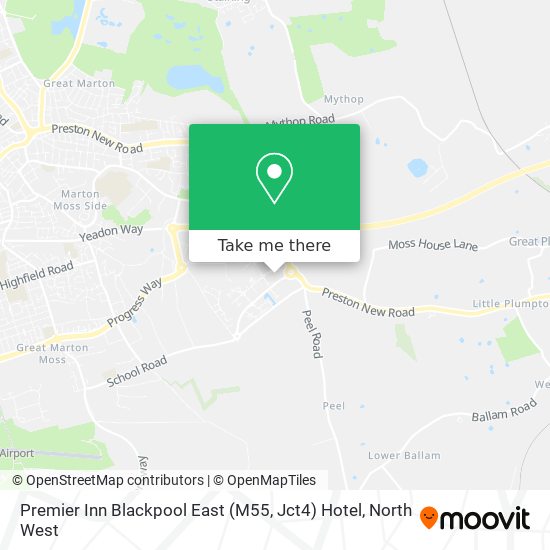 Premier Inn Blackpool East (M55, Jct4) Hotel map