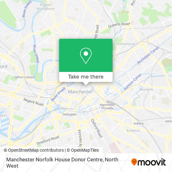 Manchester Norfolk House Donor Centre map