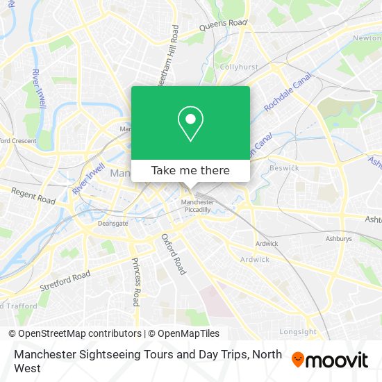 Manchester Sightseeing Tours and Day Trips map