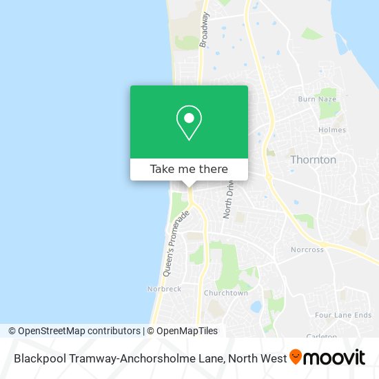 Blackpool Tramway-Anchorsholme Lane map