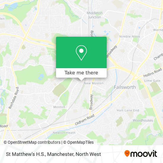 St Matthew's H.S., Manchester map