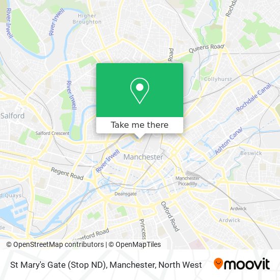 St Mary's Gate (Stop ND), Manchester map