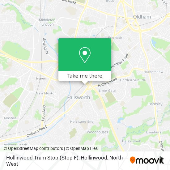 Hollinwood Tram Stop (Stop F), Hollinwood map