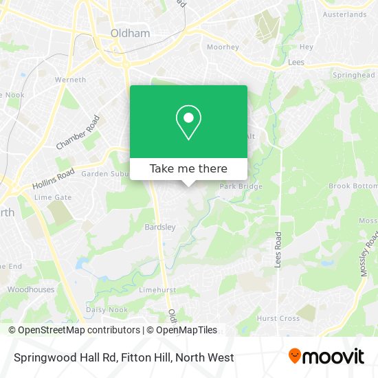 Springwood Hall Rd, Fitton Hill map